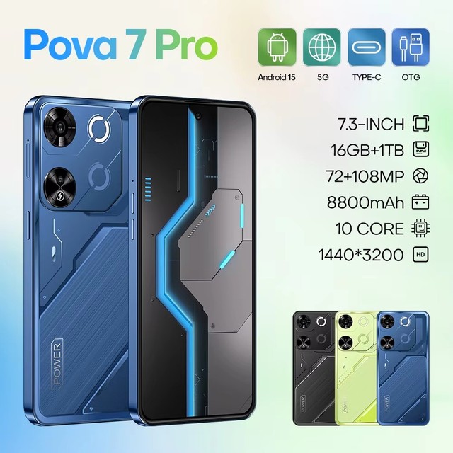 Stylish Bulk Purchase Deal on POVA 7 Pro 5G Phone 1TB Storage Unlocked 108MP Camera Octa Core English Quick Charge 65W