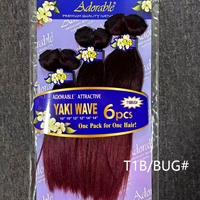 BELEZA T1B/BUG #   YAKI WAVE 6 pièces 170G 10"12"14" Extensions de cheveux lisses à double tressage, vente en gros d'usine, tendance