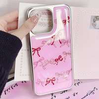 Coque de téléphone en résine époxy Ins pour Iphone16 16pro/promax 15 15promax/14promax/14pro 14/13 13pro 12 11 coque à bords argentés galvanisés