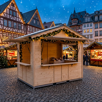 Meilleures ventes : Kiosque alimentaire pliable en bois pour Noël, maisonnettes en bois écologiques et sûres pour le marché européen