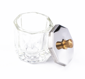 Bol en verre octogonal pour la mélange de couleurs de vernis à ongles, avec couvercle en cristal, pour salon de manucure - Product Image 2