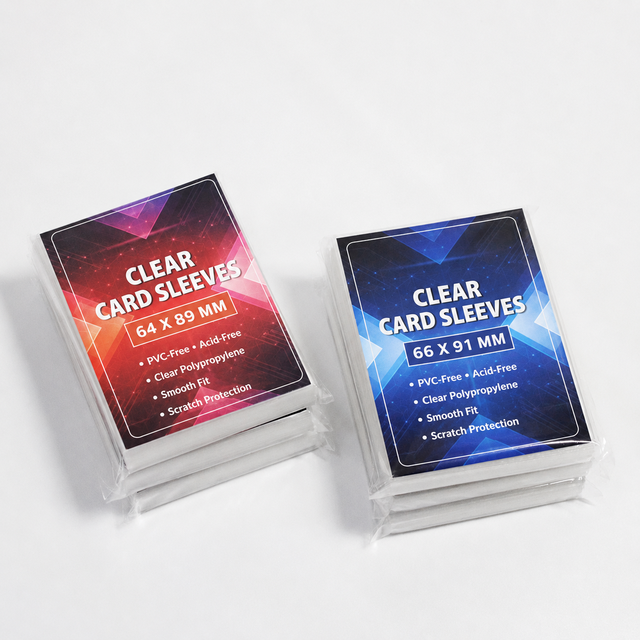 Custom Clear PVC Trading Card Sleeves Soft Protective Card Covers for Collectible Game Cards