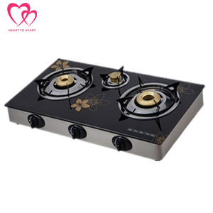 3 Burner Glass bảng Tops Bếp gas với EN30 và saso chứng nhận - Product Image 3