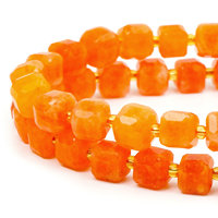 Perles cubiques facettées en pierre de soleil dorée naturelle Xulin 6mm 8mm 10mm - Gemmes carrées de qualité AAA pour la fabrication de bijoux
