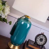 Lampe de bureau en céramique minimaliste et luxueuse américaine, blanche, salon, chambre à coucher, chevet, luminaires modernes à économie d'énergie