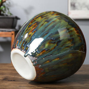 Vases Rétro Vintage Nordique Chinois Faits À La Main, Poterie Rustique Shabby Chic Vase De Fleurs pour Hôtel, Vase De Sol En Céramique Antique - Product Image 3