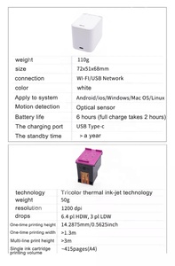 <b>Portable</b> TIJ Handheld <b>Mini</b> Color Inkjet <b>Printers</b> Wireless Blue Tooth <b>Printer</b> Mbrush with Color Fast Dry Ink - Product Image 6