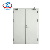 ZHTDOORS Vente portes métalliques en acier coupe-feu de sécurité extérieure avec barre anti-panique porte coupe-feu pour villa 60 min EN approuver