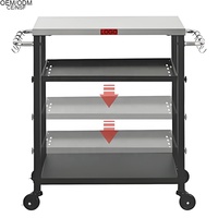 Table de rangement en fer pliable à 3 niveaux, légère, pour le jardinage et la cuisine.
