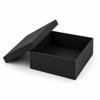 Boîte cadeau rigide carrée noire mate personnalisée en deux parties avec couvercle, vente en gros, directement de l'usine, pour cadeaux et fournitures de détail