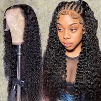 Perruque péruvienne frontale en dentelle, cheveux crépus lisses, poils humains vierges, bruns ombrés, 13x4, HD, 100% de densité, perruques pour femmes noires, nouvelle collection