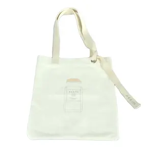 Foldable Retro Canvas Shoulder Handbag Big Capacity Tote Bag With Pocket Promotional Plain Cotton Shopping Bags Heat Transfer