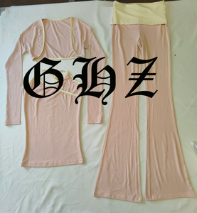 Completo Loungewear Personalizzato con LOGO per Ragazze Alte e Taglie Forti 2026 - Set Due Pezzi Casual da Donna in <span class=keywords><strong>Cotone</strong></span> Modal con Maniche Lunghe e <span class=keywords><strong>Leggings</strong></span> a Zampa Pieghevole - Product Image 6