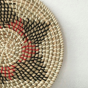 Hand-Woven Traditional Decorative Seagrass Round <b>Wall</b> Sculpture <b>Basket</b>/Plate Art with Star Pattern <b>Hanging</b> - Product Image 2