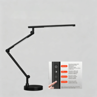 Lampe de bureau LED contemporaine à commande tactile, double source lumineuse, pliable, en métal, AC24V, CRI 95 élevé, protection des yeux pour le travail sur ordinateur et la lecture