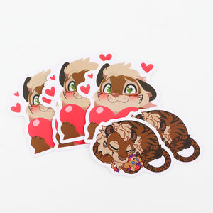 Autocollant en vinyle découpé à l'emporte-pièce, imperméable, motifs animaux de dessin animé mignons, formes personnalisées, finition brillante/mate, cadre <span class=keywords><strong>photo</strong></span> décoratif, logo artisanal - Product Image 2