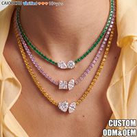 Collier pendentif œil de cheval en acier inoxydable plaqué or 18 carats pour femme CAIOOCHE avec ZIRCON, bijou tendance, cadeau