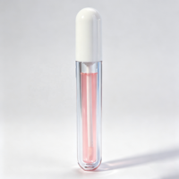 Gloss à lèvres liquide long et fin, avec capuchon blanc satiné, applicateur à pointe fine, brillant, scintillant, rose irisé, maquillage cosmétique