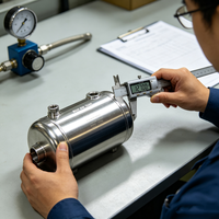 Réservoirs d'air en acier inoxydable 316 sur mesure de haute qualité, usinés CNC, pour suspension pneumatique