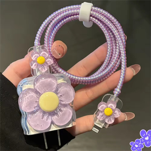 <span class=keywords><strong>Coque</strong></span> de protection USB en époxy à motif floral frais et mignon pour tête de câble de charge rapide <span class=keywords><strong>iPhone</strong></span> 18W-20W - Product Image 5