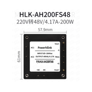 HLK-200AHFS12 HLK-200AHFS24 HLK-200AHFS48 Alimentatore AC <span class=keywords><strong>DC</strong></span> da 200W 1/2 Brick con Ingresso Ampio <span class=keywords><strong>3</strong></span>:1 85~264Vac per Applicazioni di Nuova Energia - Product Image 3