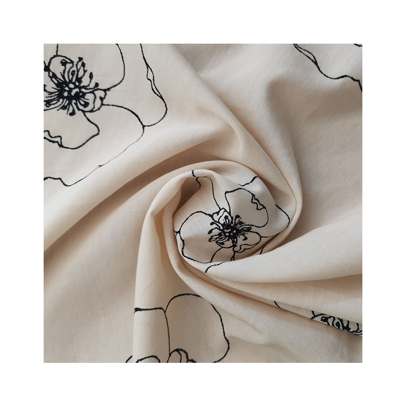 Высококачественный тканый фон из вискозы/хлопка с цветочным принтом