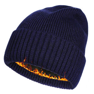 Gorro de Lana Merino con Forro Polar al por Mayor, Gorros de Lana Merino Cálidos Personalizados, Gorro de Invierno para Esquí - Product Image 2