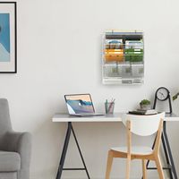 Porte-fichiers mural en acrylique à 5 niveaux, organiseur de dossiers suspendus, porte-revues, porte-littérature avec plateau plat en bas