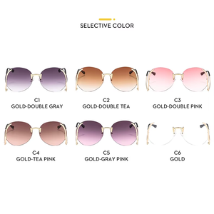 2024แว่นกันแดดแฟชั่นใหม่สำหรับผู้หญิงแว่นกันแดดทรงกลมออกแบบโลโก้ได้ตามต้องการ - Product Image 4