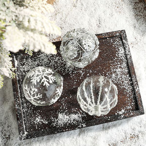 Boules de verre d'ornements d'arbre de Noël étoiles transparentes de haute qualité en gros - Product Image 5