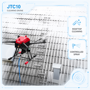 โดรนทำความสะอาด JTC10 เครื่องทำความสะอาดหลังคา ควบคุมการฉีดน้ำแรงดันสูง สำหรับทำความสะอาดภายนอกอาคารพาณิชย์ - Product Image 1