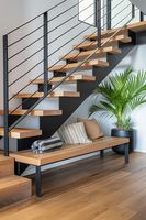 Escaliers droits au design équilibré, conçus pour les aménagements modernes