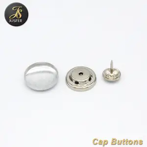 Button Supplier Aluminum Dome Fabric Covered Button Baseball Hat Button Cap Nail Button