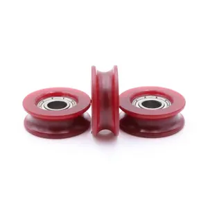 U Groove Roller Roda Nilon 6*21*7.8Mm, Bantalan 686zz Katrol Baja Karbon untuk Jendela