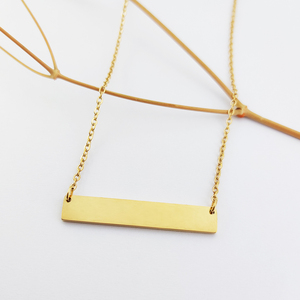 Collana a Barra con Nome Personalizzabile in Acciaio Inossidabile, Catena a Maglie per Bambini e Donne, Placcata in Oro 14K, Stile Carino, Marca MUSE - Product Image 5