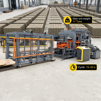 Usine de blocs de béton entièrement automatique QT12-15 |   Stabilité du poids 11T |   Machine à briques Siemens à moteur et boîte de vitesses, grande capacité