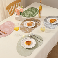 Nouvelle Nappe Décorative 2026 en Simili Cuir Velours Effet Noyer avec Plateau Isotherme Double Face pour la Maison