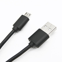 Kabel USB mikro Port persegi 1m hitam kabel Data jaket nilon Universal untuk Komputer & kamera pengisian daya Cepat 5A