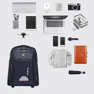 Factory Customize logo Large Capacity <b>Wheeled</b> Tool <b>Backpack</b> with Shoulder Strap and Durable Handle - Product Image 6