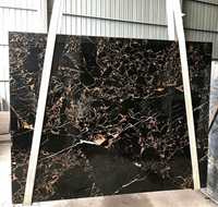 Marbre noir Portoro d'Athènes, dalle de marbre naturel pour escaliers, murs-rideaux, sols, comptoirs, décoration d'hôtels et de villas