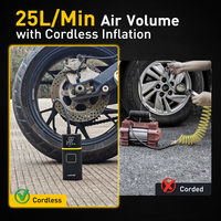 Gonfleur de pneus AUXITO Compresseur d'air portable 150 PSI Pompe à air sans fil avec batterie rechargeable 5200mAh pour moto vélo