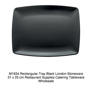 Plateau de service rectangulaire noir 31 × 25 cm en grès de Londres M1934 - Product Image 2
