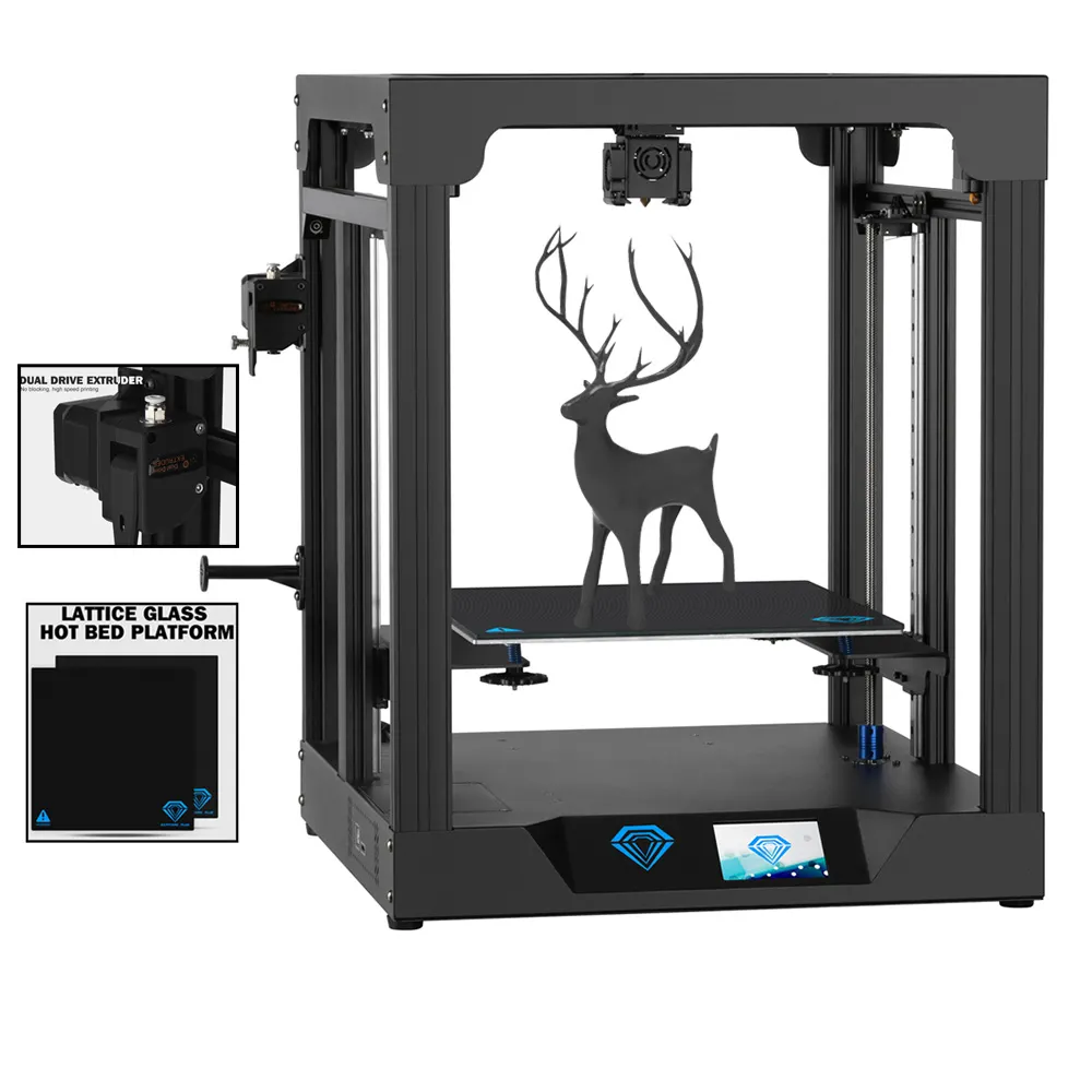 Twotrees SP-5 Large Size 3D Printer, PLA/ABS 1.75 Filament DIY Core XY Metal Structure 3D Printer for Home/Education/Kids