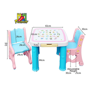 Feelbaby Kid Plastic Study Play Mesa e Cadeira <span class=keywords><strong>Set</strong></span> para Jardim de Infância De Madeira Pequeno 2 Anos Mesa Infantil 10 Conjuntos Tradicional 9KG - Product Image 3