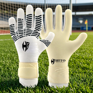 Customized Goalkeeper <b>Gloves</b> Front Palm Wet And Dry <b>Latex</b> Negative Roll Backhand Mesh <b>Latex</b> And Silicon Print Attached Strap - Product Image 2