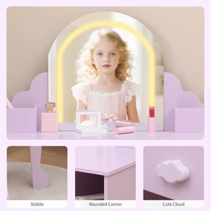 <span class=keywords><strong>Tocador</strong></span> para niños Mesa de <span class=keywords><strong>maquillaje</strong></span> Muebles de dormitorio para niños <span class=keywords><strong>Tocador</strong></span> LED para niña de 7 años - Product Image 5