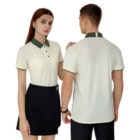 Uniformes d'hôtel en tricot uni à manches courtes pour chemises de serveurs et serveuses, broderie de logo personnalisée, uniformes de restaurant respirants