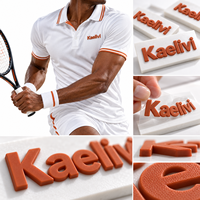 Logo personnalisé 3D en silicone en relief pour transfert thermique, vente en gros, autocollant 3D en silicone pour fer à repasser, étiquette d'impression par transfert thermique pour T-shirt