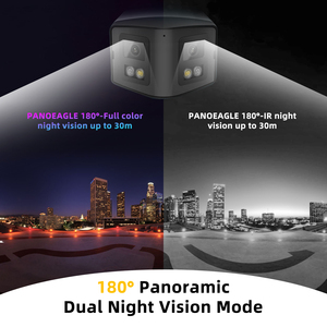 4MP PoE 2.8mm ống kính kép Bullet IP Camera 180 siêu rộng góc nhìn IR + Đầy đủ màu sắc kép hai chiều âm thanh được xây dựng trong mic CMOS NVR - Product Image 4