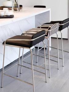 Tabouret <span class=keywords><strong>de</strong></span> <span class=keywords><strong>bar</strong></span> minimaliste moderne nordique avec dossier, en acier inoxydable, sans assemblage requis, mobilier <span class=keywords><strong>de</strong></span> <span class=keywords><strong>bar</strong></span> à domicile, <span class=keywords><strong>chaise</strong></span> <span class=keywords><strong>de</strong></span> comptoir - Product Image 6